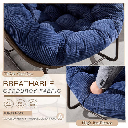 Sleek Sanctuary: Contemporary Rattan Swing Chair for Indoor & Outdoor