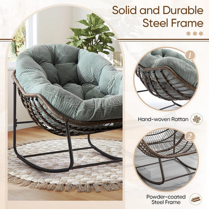 Sleek Sanctuary: Contemporary Rattan Swing Chair for Indoor & Outdoor