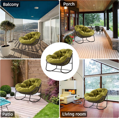 Sleek Sanctuary: Contemporary Rattan Swing Chair for Indoor & Outdoor