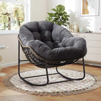 Sleek Sanctuary: Contemporary Rattan Swing Chair for Indoor & Outdoor