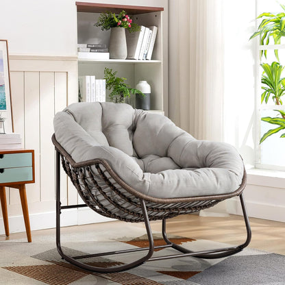 Sleek Sanctuary: Contemporary Rattan Swing Chair for Indoor & Outdoor