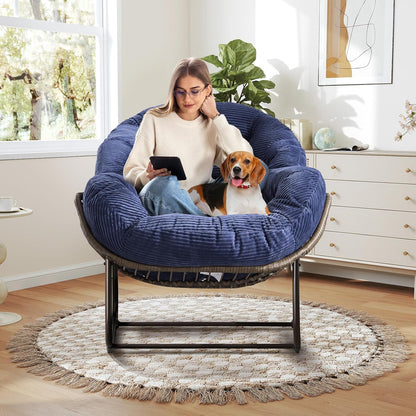 Sleek Sanctuary: Contemporary Rattan Swing Chair for Indoor & Outdoor