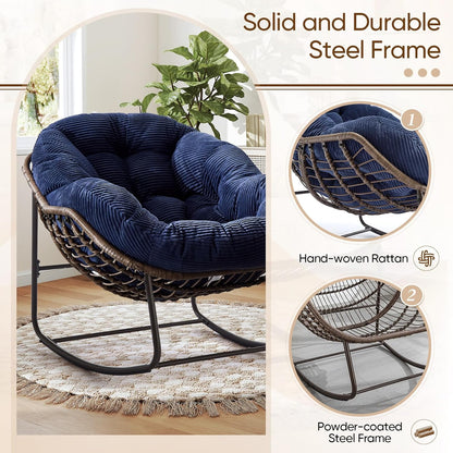 Sleek Sanctuary: Contemporary Rattan Swing Chair for Indoor & Outdoor