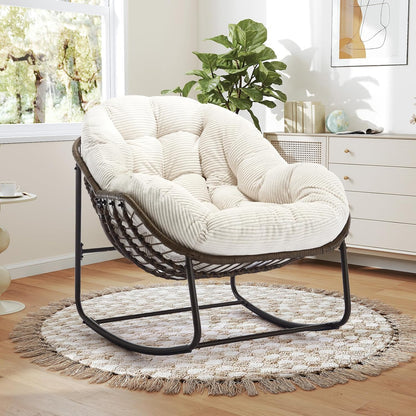 Sleek Sanctuary: Contemporary Rattan Swing Chair for Indoor & Outdoor