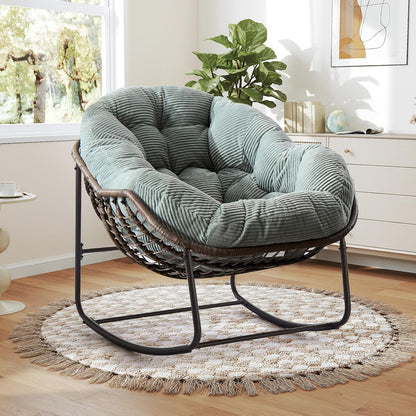 Sleek Sanctuary: Contemporary Rattan Swing Chair for Indoor & Outdoor
